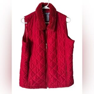 Red Quilted Vest by Laura Scott
